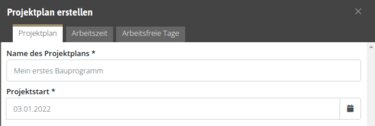 Bauzeitenplan Projekt erstellen